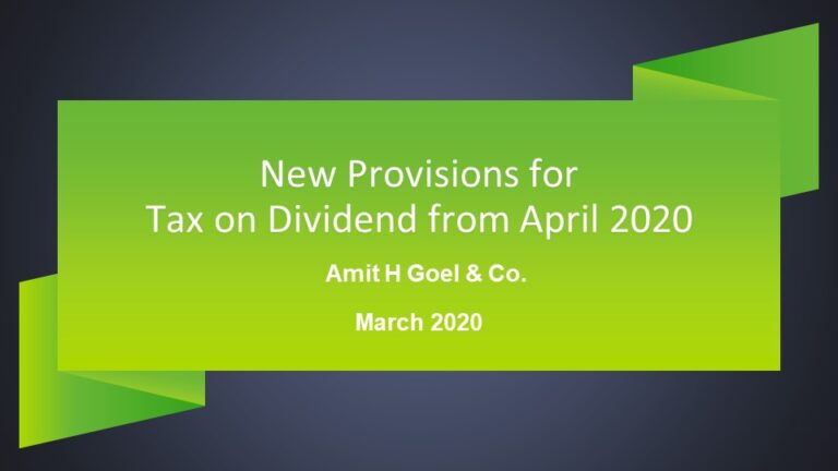 New Rules of Tax on Dividend from 1 April 2020
