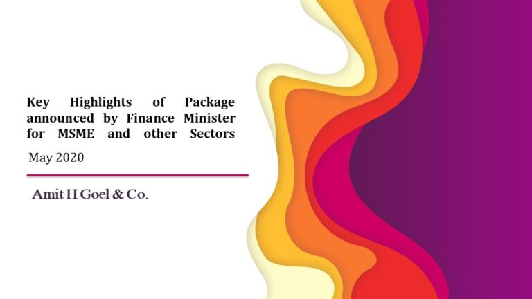 FM Announcement for MSME and Others – May 2020